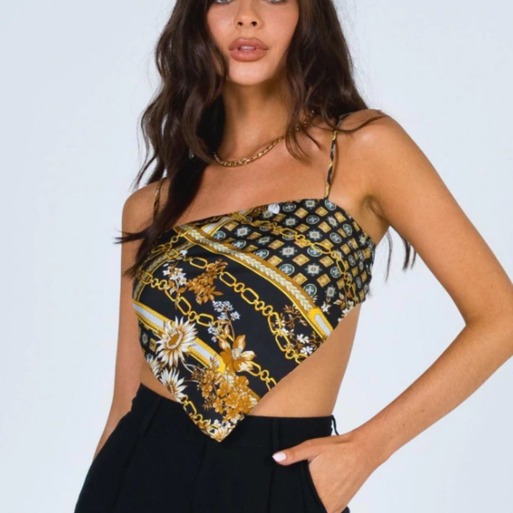 NOVAH SCARF TOP BLACK